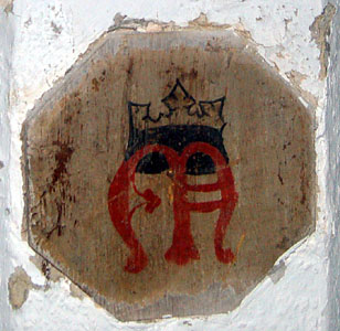 survival from the former Abbey on a column in the south arcade march 2008